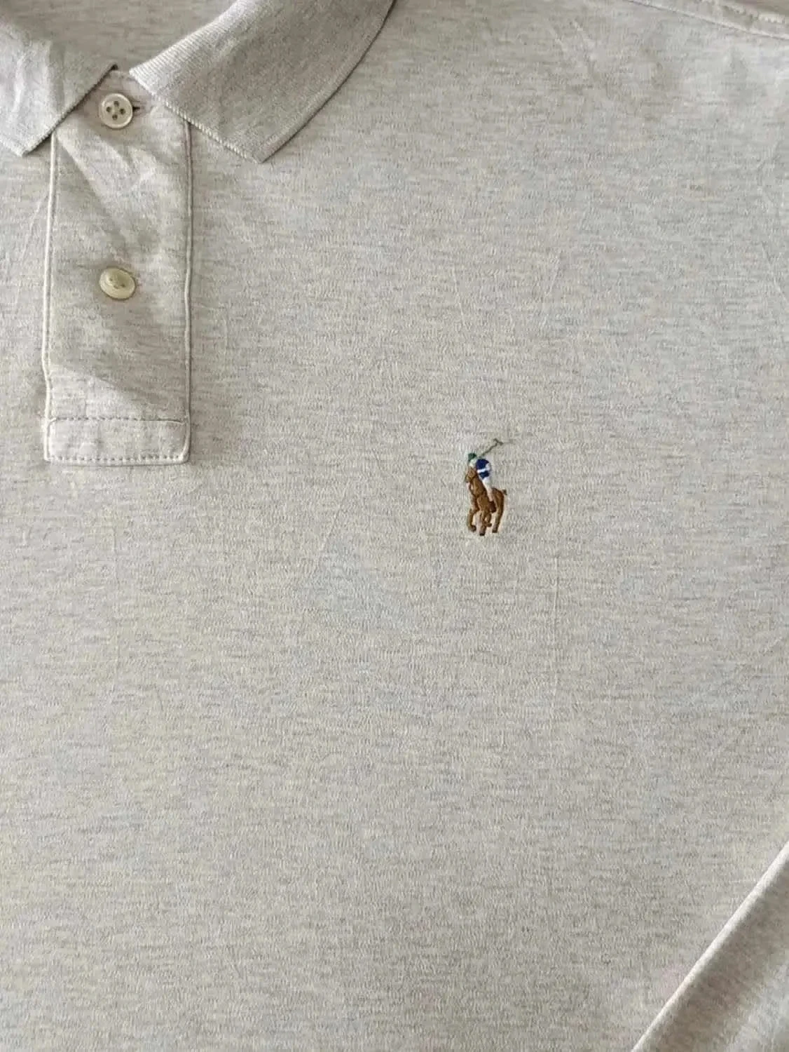 Polo Ralph Lauren pima soft touch beige geribbeld lange mouw Maat L – photo 5
